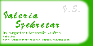 valeria szekretar business card