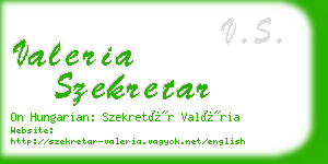 valeria szekretar business card